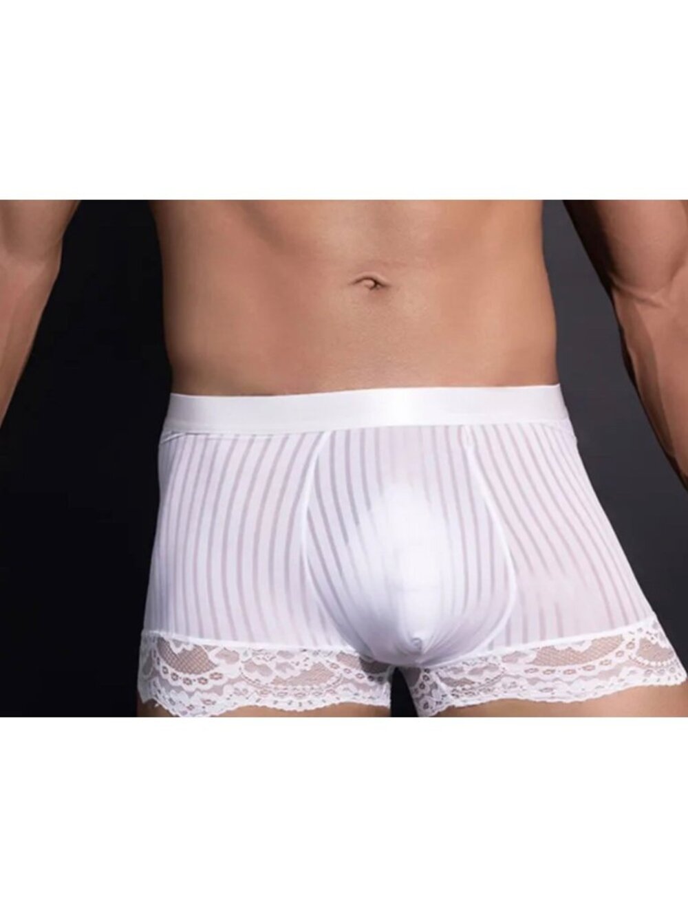 Mens Sissy Ice Silk Panties*Lace Trim*Femboy Cosplay Gay Sub Lingerie*Sexy*NIP